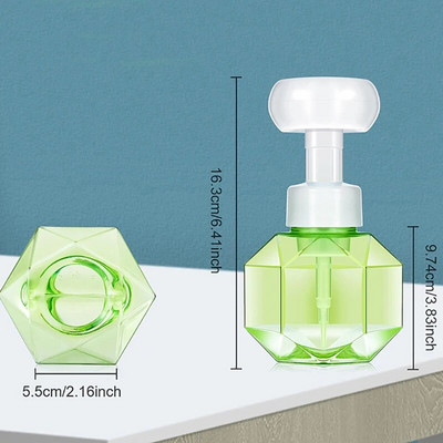 Recipiente reîncărcabile din plastic de bucătărie Dozator de săpun cu flori Flacon cu pompă de spumă pentru cosmetice de curățare facială șampon duș 300 ml