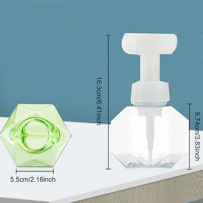 Recipiente reîncărcabile din plastic de bucătărie Dozator de săpun cu flori Flacon cu pompă de spumă pentru cosmetice de curățare facială șampon duș 300 ml