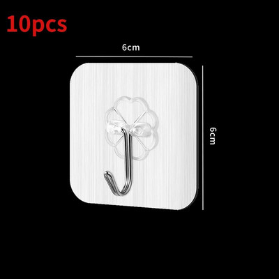 10 vnt. balto plastiko tvirtas lipnus kabliukas virtuvės vonios kambario durų siena daugiafunkcinis raktų laikymas dušo užuolaidos kablys 옷걸이 행거