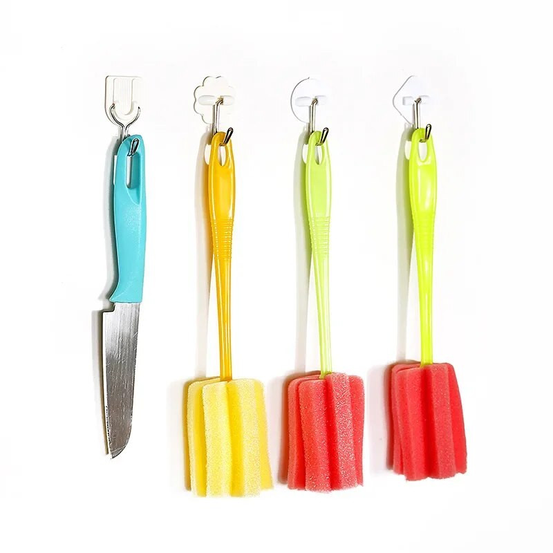 10 vnt. balto plastiko tvirtas lipnus kabliukas virtuvės vonios kambario durų siena daugiafunkcinis raktų laikymas dušo užuolaidos kablys 옷걸이 행거