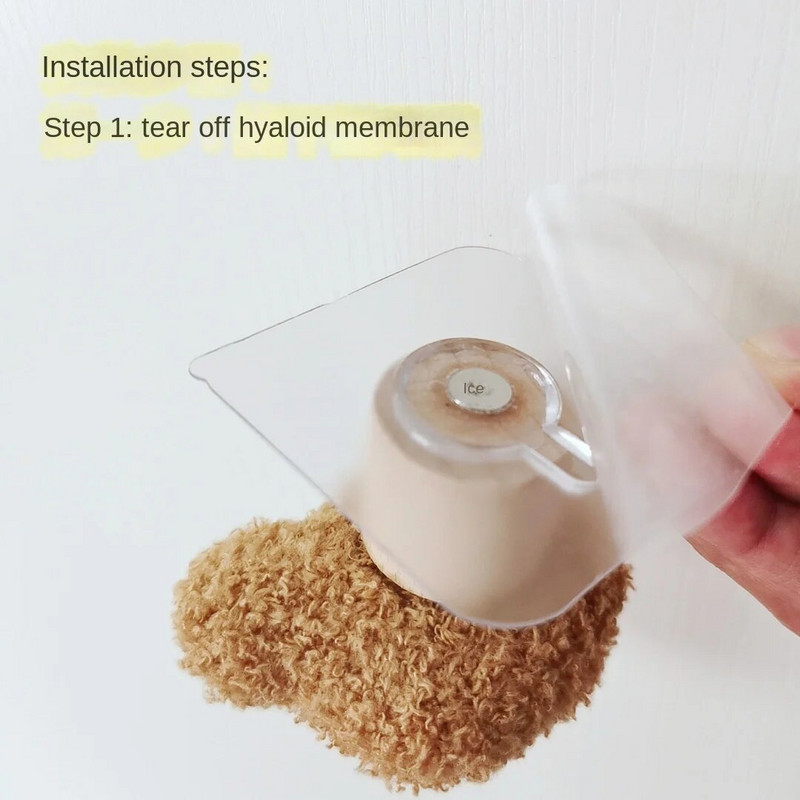 Pliušinis meškiukas medinis raktų krepšys palto kabliukas Daugiafunkcis sienų dekoras.