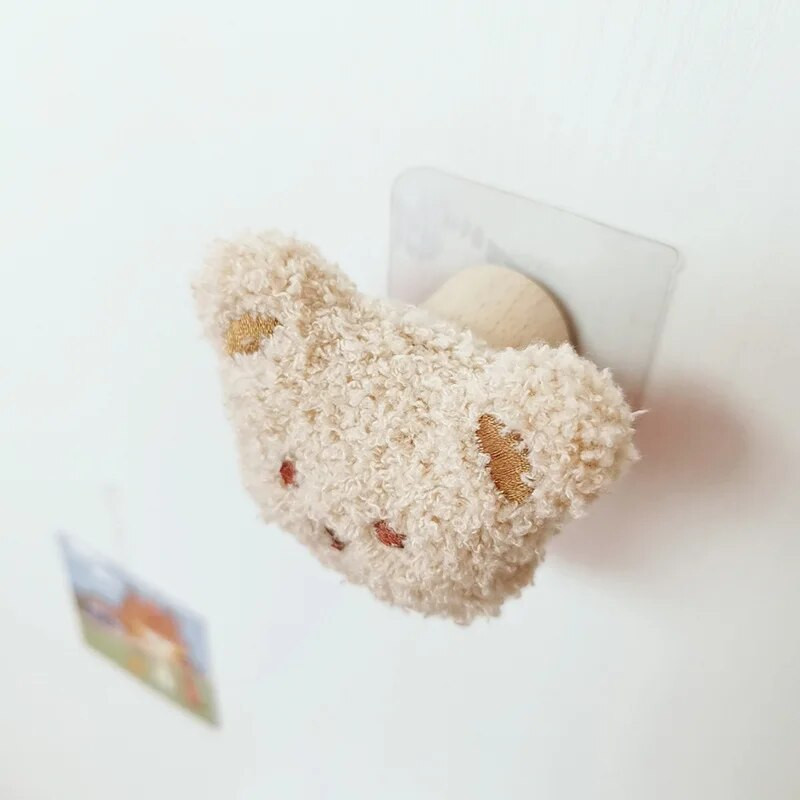 Pliušinis meškiukas medinis raktų krepšys palto kabliukas Daugiafunkcis sienų dekoras.