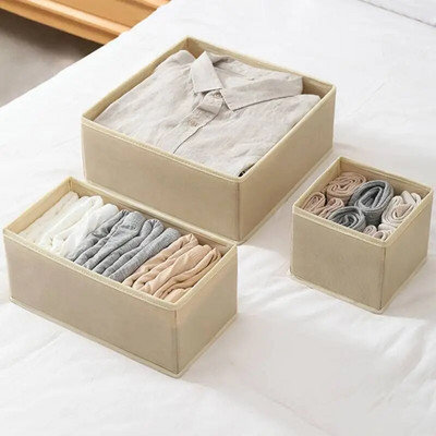 Органайзер за дрехи Кутия за съхранение Бельо Сутиен Чорапи Шкаф Органайзер за чекмеджета Кошница за съхранение на тениска Органайзери за съхранение на гардероб