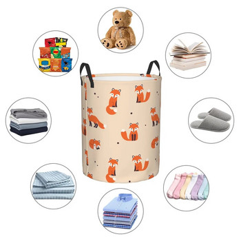 Сгъваема кошница за пране Лисица Шарка Мръсни дрехи Играчки Кофа за съхранение Гардероб Органайзер за дрехи Кошница