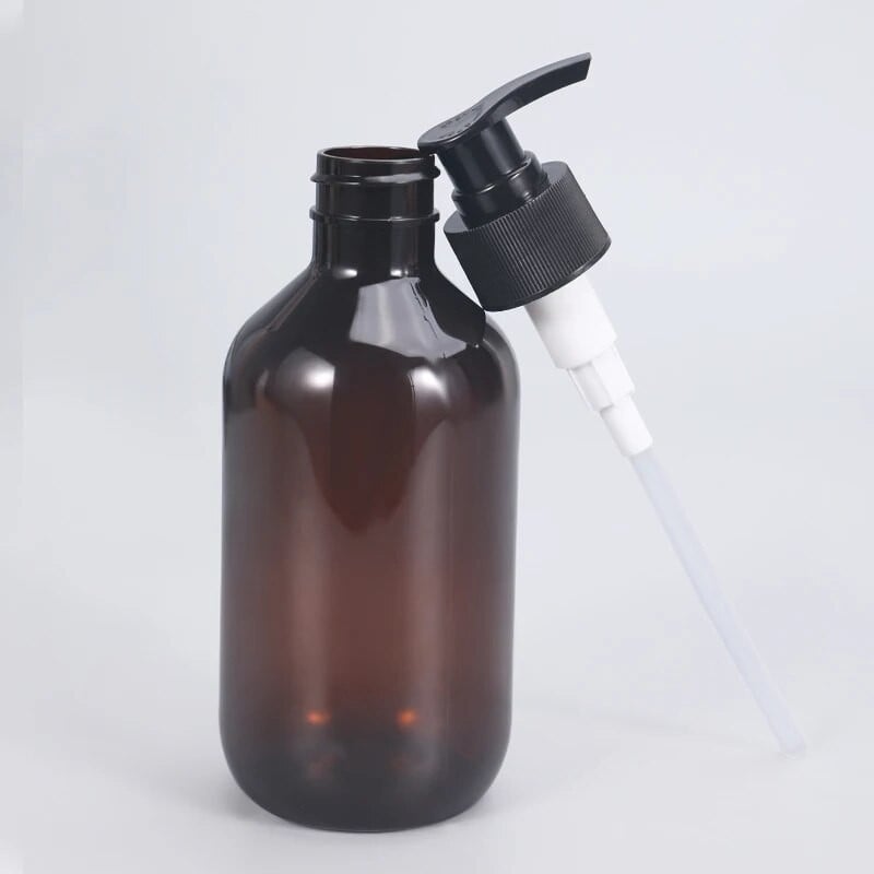1 KOM. Prazna smeđa plastična boca s pumpicom za doziranje Šampon Sapun Losion Posuda za pohranu 100 ml 200 ml 300 ml 400 ml 500 ml