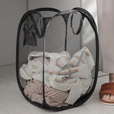 Foldable Clothes Storage Basket Collapsible Dirty Clothes Pouch Washable Store Dirty Clothes Pocket Home Laundry Bag