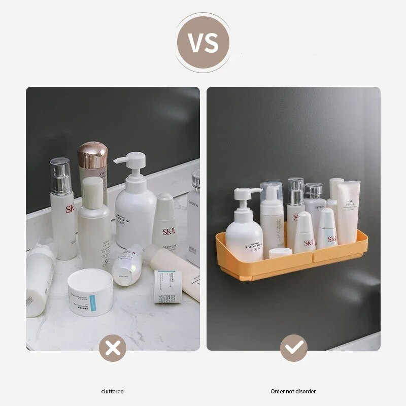 Sandėliavimo lentyna Sieninė prieskonių laikiklis kosmetikai Vonios kambarys be gręžimo Virtuvės patogus dušo priedas