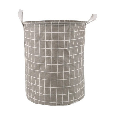 Kućanska košara za prljavo rublje Kanta za pohranu igračaka Karirana tkanina Pamučna lanena košara za rublje Velika sklopiva vodootporna pohrana