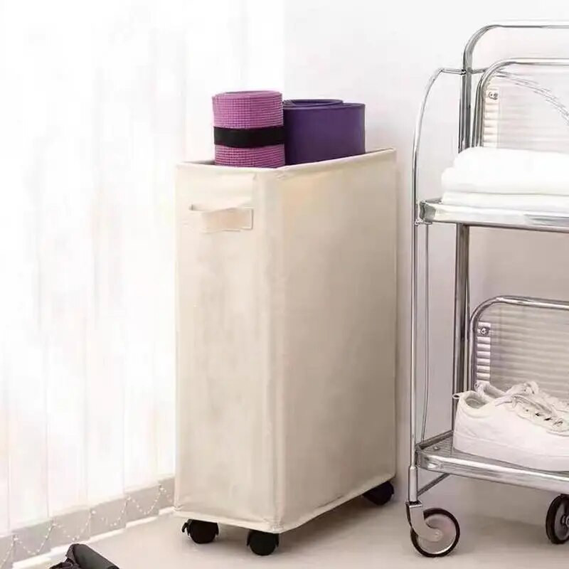 Sulankstomi skalbinių krepšeliai, dideli, ploni, sulankstomi kliūtis, laisvai stovinti siaura kampinė dėžė su rankena Namų laikymo krepšelio priedai