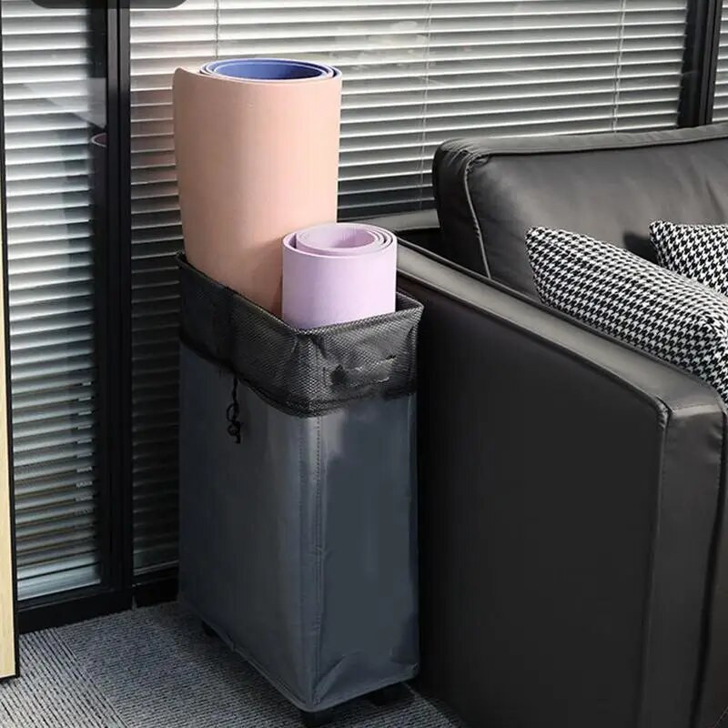 Sulankstomi skalbinių krepšeliai, dideli, ploni, sulankstomi kliūtis, laisvai stovinti siaura kampinė dėžė su rankena Namų laikymo krepšelio priedai