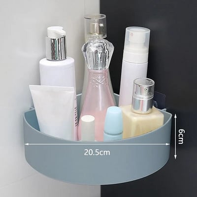 Fürdőszoba falra szerelhető műanyag tároló állvány tároló doboz sampon tálca állvány egyrétegű ingyenes lyukasztó polc rendező
