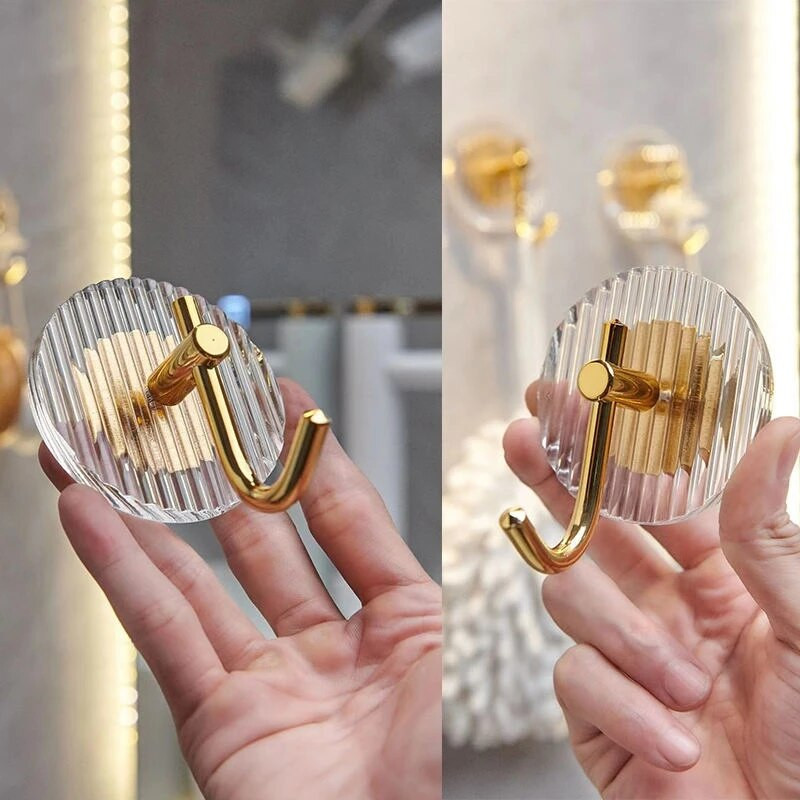 Prabangūs sieniniai kabliukai Glod Sidabrinis Akrilas Lipnus kabliukas Dekoratyvinis Neperforuojamas namų organizavimas Raktų maišelio rankšluosčių laikikliai