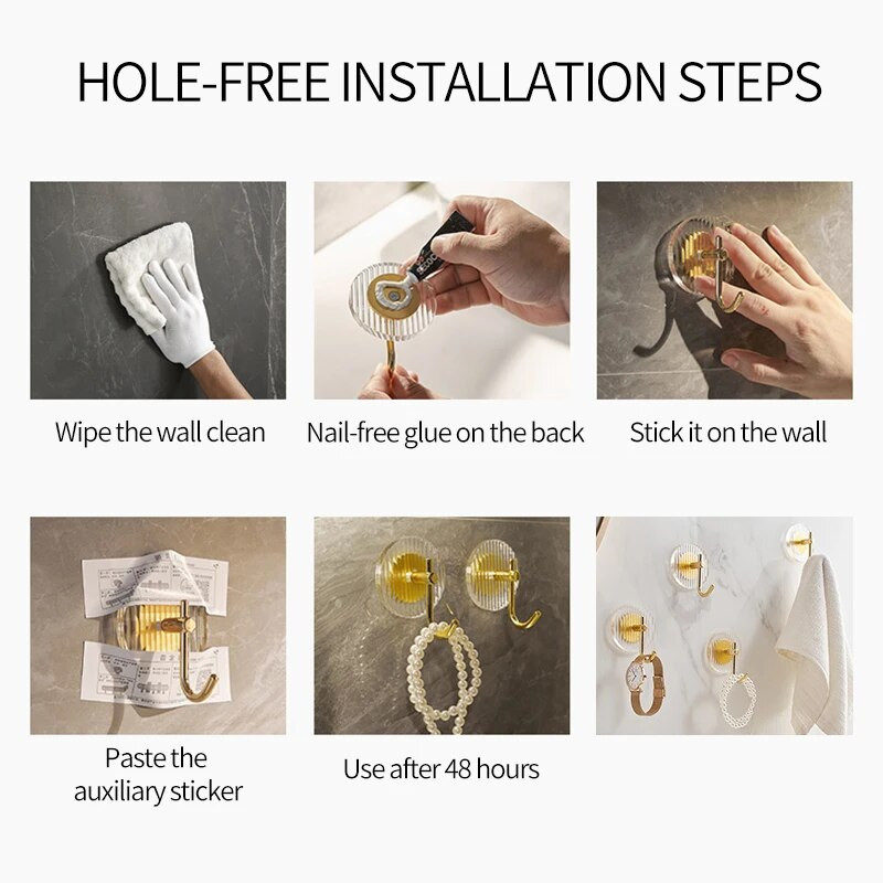 Prabangūs sieniniai kabliukai Glod Sidabrinis Akrilas Lipnus kabliukas Dekoratyvinis Neperforuojamas namų organizavimas Raktų maišelio rankšluosčių laikikliai