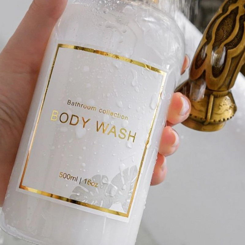 Bath Decor Dozator sapuna Regenerator za šampon koji se može ponovno puniti Dozator za pranje tijela Boca Kupaonska posuda za tekućinu s naljepnicama