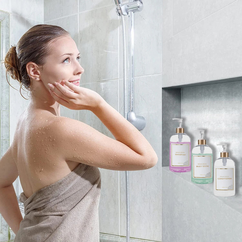 Bath Decor Dozator sapuna Regenerator za šampon koji se može ponovno puniti Dozator za pranje tijela Boca Kupaonska posuda za tekućinu s naljepnicama