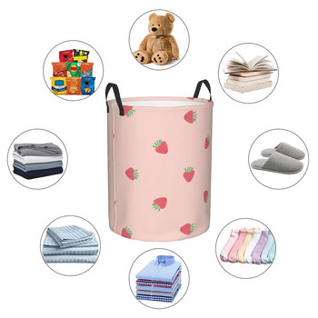 Сгъваема кошница за пране Розова ягода Мръсни дрехи Играчки Кофа за съхранение Гардероб Органайзер за дрехи Кошница