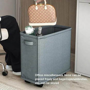 Сгъваем навиващ се кош за пране Тънък висок кош със стойка Водоустойчив органайзер на колела за мръсни дрехи Съхранение в дома
