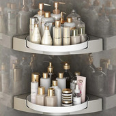 Rotirajuća kupaonska trokutna polica, višenamjenski zidni kupaonski WC, neperforirani zidni kutni stalak za pohranu gela za tuširanje