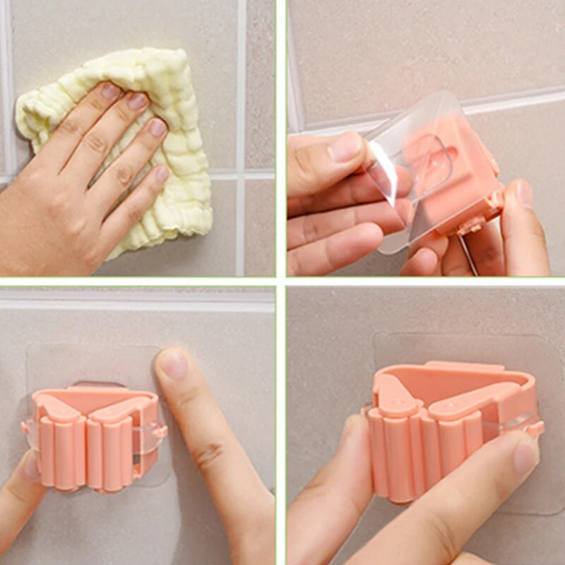 Neperforuojamas šluotos spaustukas pakabinamas šluota Daugiafunkcinis kablio laikiklis Tvirtas be pėdsakų pakabinamas vonios kambario laikymo stovas