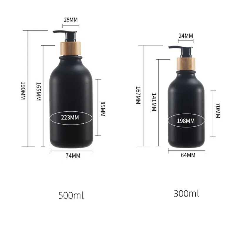 Μπουκάλι σαπουνιού πιάτων με αντλία ξύλου Δοχείο υγρού σαπουνιού λοσιόν χεριών Δοχείο επαναγεμιζόμενα βάζα για μπάνιο κουζίνας 500/300ML