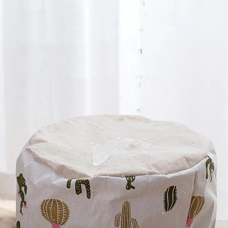 Βαμβακερά λευκά είδη βρώμικα καλάθι ρούχων Αναδιπλούμενο στρογγυλό αδιάβροχο οργανωτή κάδος ρούχα Παιδικά παιχνίδια μεγάλης χωρητικότητας Αποθήκευση Σπίτι