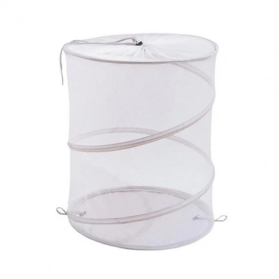 Дишаща сгъваема кошница за пране с отваряне на шнур Издръжлива полиестерна кърпа Кошница за мръсни дрехи