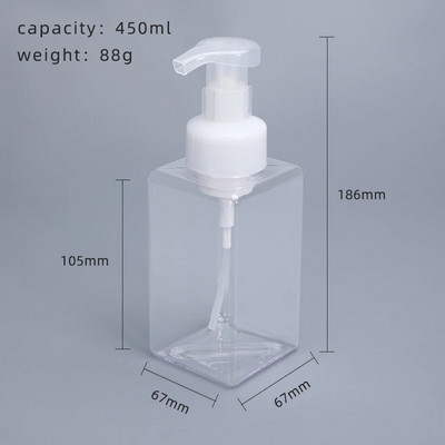 Prazan dozator pjenastog sapuna Punjiva boca s pumpicom za tekući sapun Šampon za pranje tijela PETG boce 1 KOM