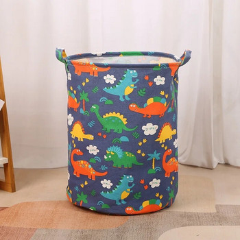 Ново през 2023 г. Ленена кошница за мръсно пране Сгъваема кръгла водоустойчива кофа за органайзери Детска играчка Съхранение с голям капацитет