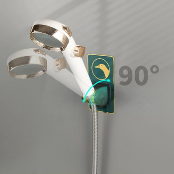 Здраво залепващо 90° ABS стенен държач за душ глава, монтиран на гел, регулируема скоба за стойка за аксесоари за баня