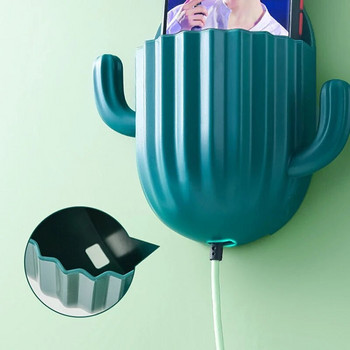 Държач за четка за зъби Домашна стена Самозалепваща безшевна стойка за съхранение на кактус Самобръсначка Органайзер Рафт за дренаж Аксесоари за баня