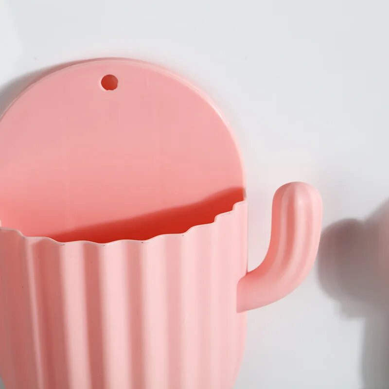 Držač četkice za zube Zid za kućanstvo Samoljepljivi bešavni stalak za pohranu kaktusa Organizator za brijanje Polica za odvod Kupaonski pribor