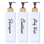 Flacon dozator de șampon de 500 ml cu pompă de bambus Dispenser de sticle de săpun pentru baie de duș pentru dozare loțiune și balsam șampon