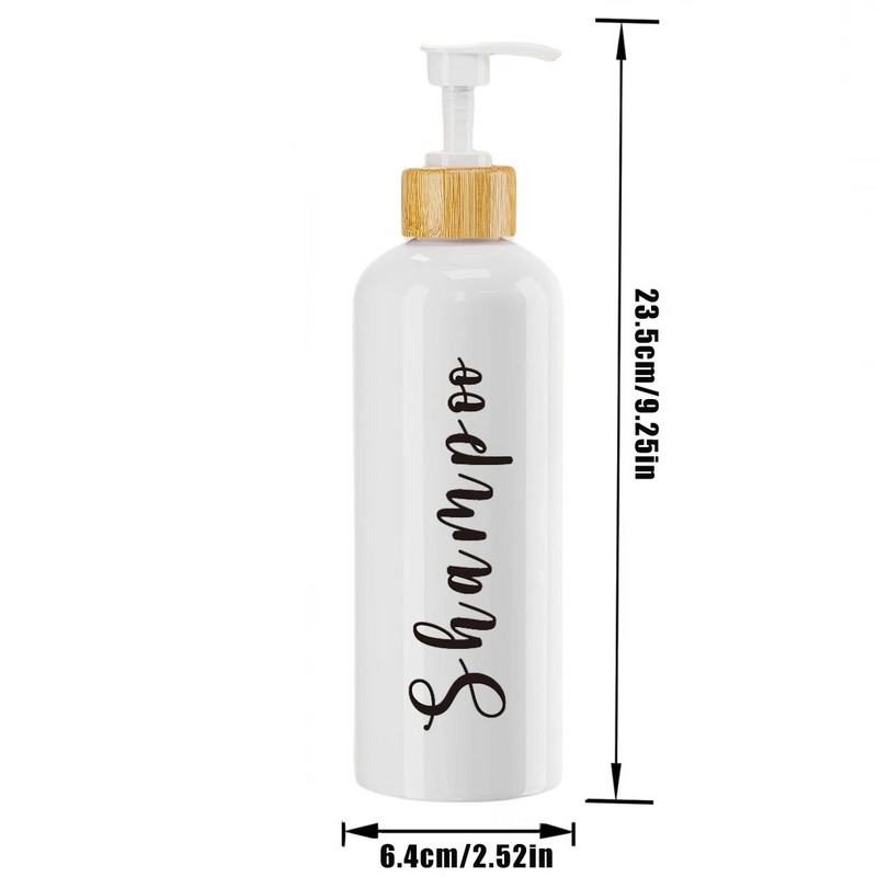 Dozator šampona za kupaonicu Boca s pumpicom Punjivi gel za tuširanje Boca za pohranu Vodootporna naljepnica 500 ml