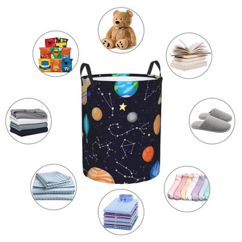 Dirty Laundry Basket Solar System Space Planets Universe Πτυσσόμενα ρούχα Αποθήκευση Κάδος Καλάθι παιχνιδιών Σπίτι αδιάβροχο Organizer