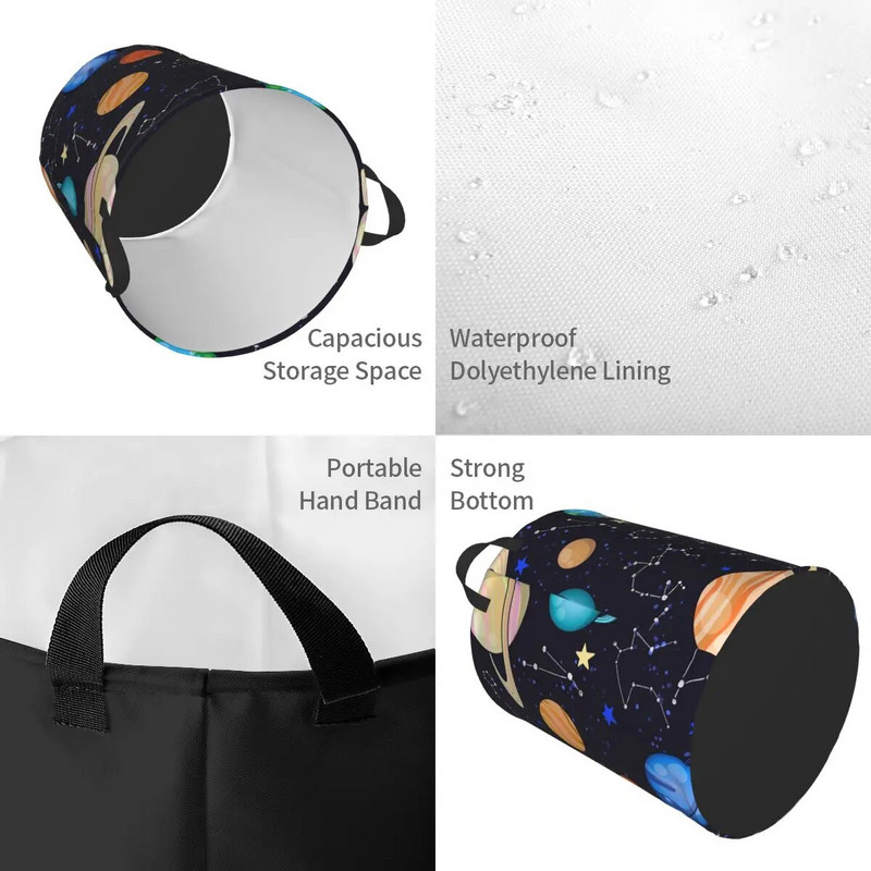 Košara za prljavo rublje Sunčev sustav Svemir Planeti Svemir Sklopiva kanta za pohranu odjeće Košara za igračke Kućni vodootporni organizator