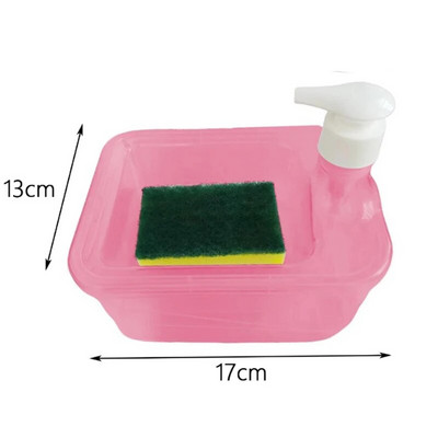 Εγχειρίδιο αντλίας διανομέα σαπουνιού Press Cleaning Liquid Dispenser Container Soap Organizer with Sponge Kitchen Tool Bthroom Supplies