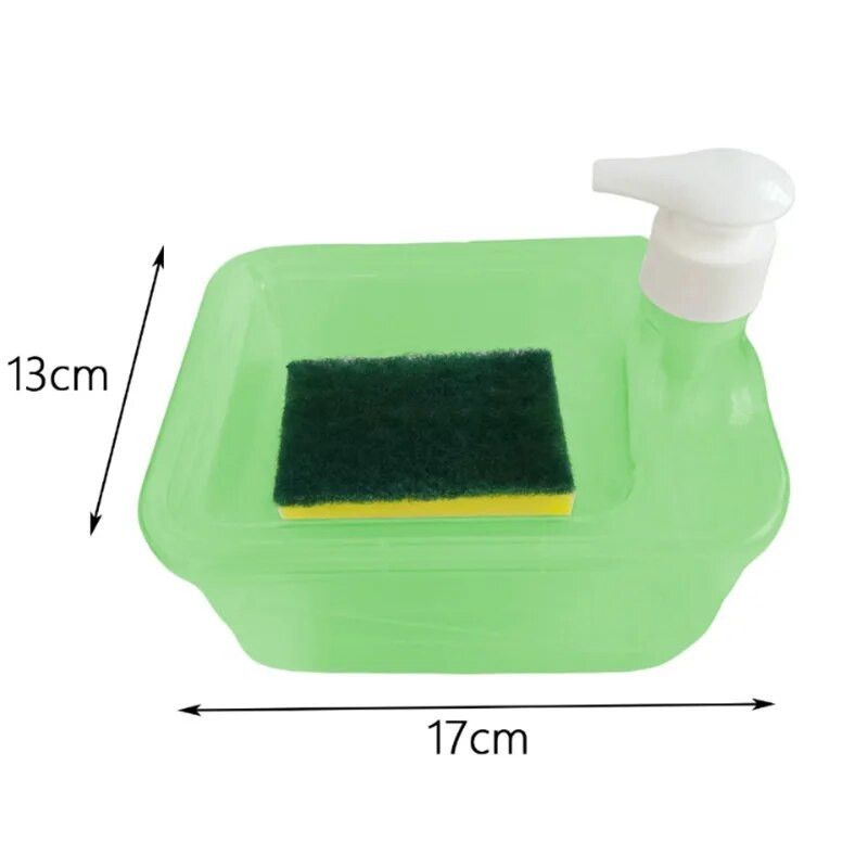 Εγχειρίδιο αντλίας διανομέα σαπουνιού Press Cleaning Liquid Dispenser Container Soap Organizer with Sponge Kitchen Tool Bthroom Supplies