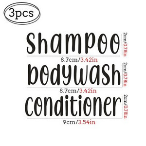 Dozator de șampon de 500 ml pentru dozator de săpun de duș, șampon, gel de duș, sticle de balsam, etichete rezistente la apă, flacon de depozitare pentru loțiune