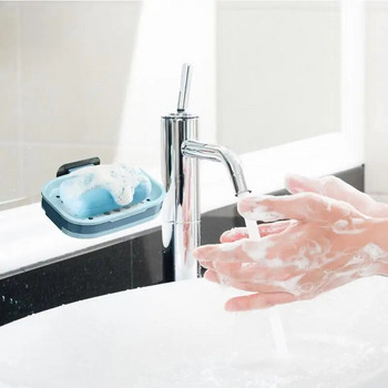 Βάση σαπουνιού μπάνιου Επιτοίχια τοποθέτηση σαπουνιού αποστράγγισης για πλακάκια μπάνιου Σαπούνι πιάτων Αυτοκόλλητο μπάνιο