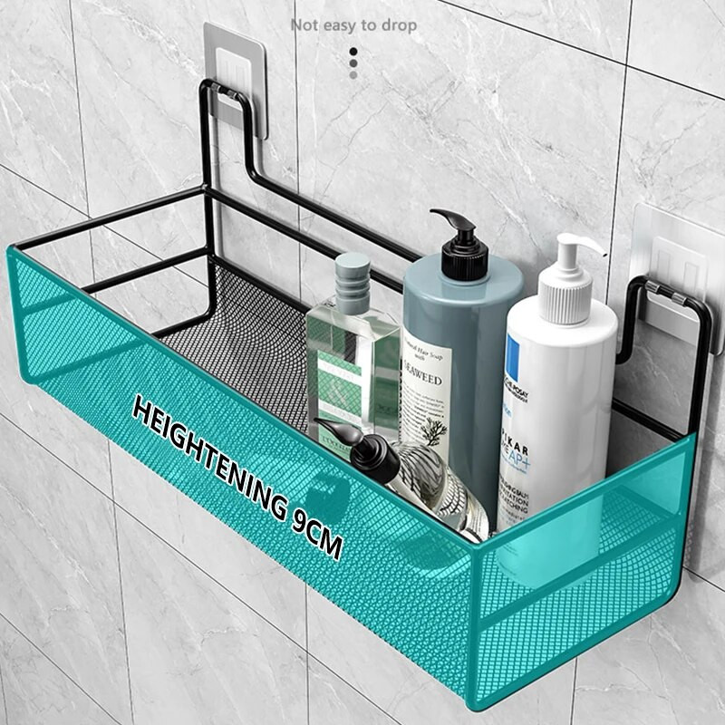 Crna zidna polica za kupaonicu Tuš Stalak za šampon WC dodaci Kuhinjski besplatni punč Košara za pohranu začina