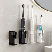 Prie sienos tvirtinamas elektrinio dantų šepetėlio laikiklis, kurio nereikia gręžti. Dantų puodelis Oralinis puodelių stovas Vonios kambario laikymo atraminis laikiklis