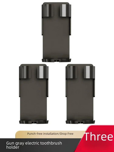 Prie sienos tvirtinamas elektrinio dantų šepetėlio laikiklis, kurio nereikia gręžti. Dantų puodelis Oralinis puodelių stovas Vonios kambario laikymo atraminis laikiklis