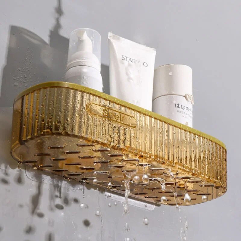 Kupaonska polica bez bušenja Police Zidni stalak za pohranu šampona Za kuhinjski držač Kvadratni akrilni organizator za kadu Dodaci