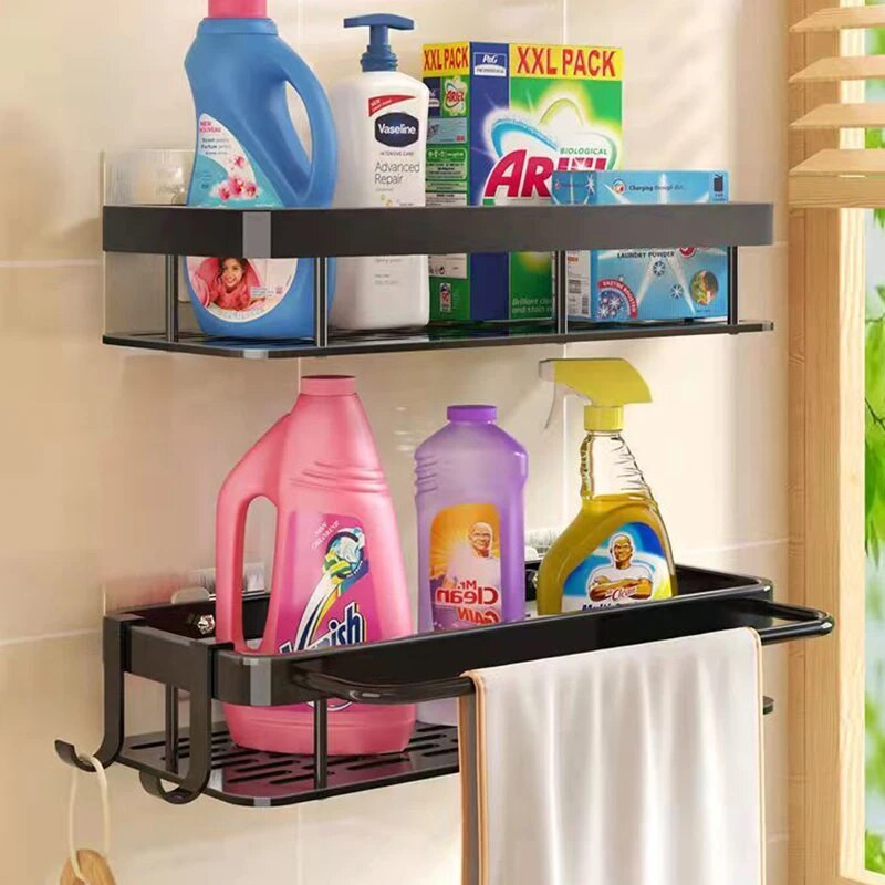 Kupaonske police Zidni nosač bez bušenja Kutna polica Tuš Stalak za pohranu Držač za WC Organizator šampona Kupaonski pribor