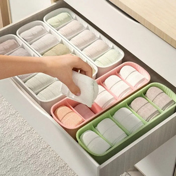 5 решетки Кутия за съхранение на чорапи Нова висококачествена пластмасова сутиен Кутия за бельо Едноцветни Органайзери за гардероб Начало