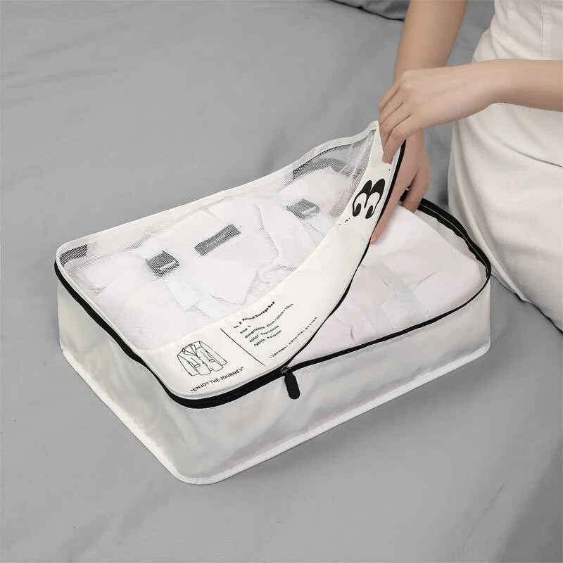 Utazásszervező Tárolótáskák Bőrönd Csomagoló Szett Alapvető tárolótokok Hordozható poggyászrendező Ruha Cipőtasak