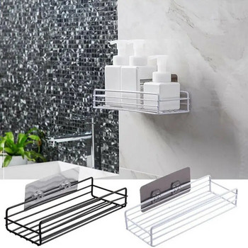 Σκουριά από ανοξείδωτο χάλυβα αφρόλουτρο Συγκολλητική βάση σαμπουάν κουζίνας μπάνιου τοίχου αποθήκευσης ράφι ράφι Organizer Καλάθι αναρρόφησης ράφι