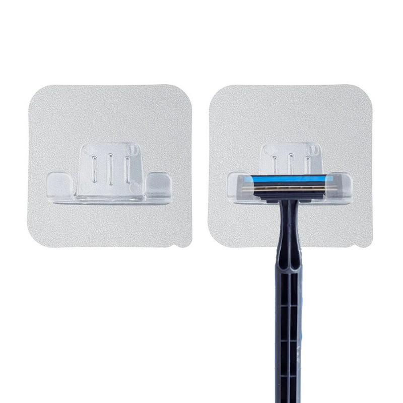 1/4 vnt Lipnus skutimosi skustuvo laikiklis Vyriškas skutimosi priemonės laikymo lentynos Sieniniai kabliukai Vonios tvarkyklės dušo laikiklio priedas