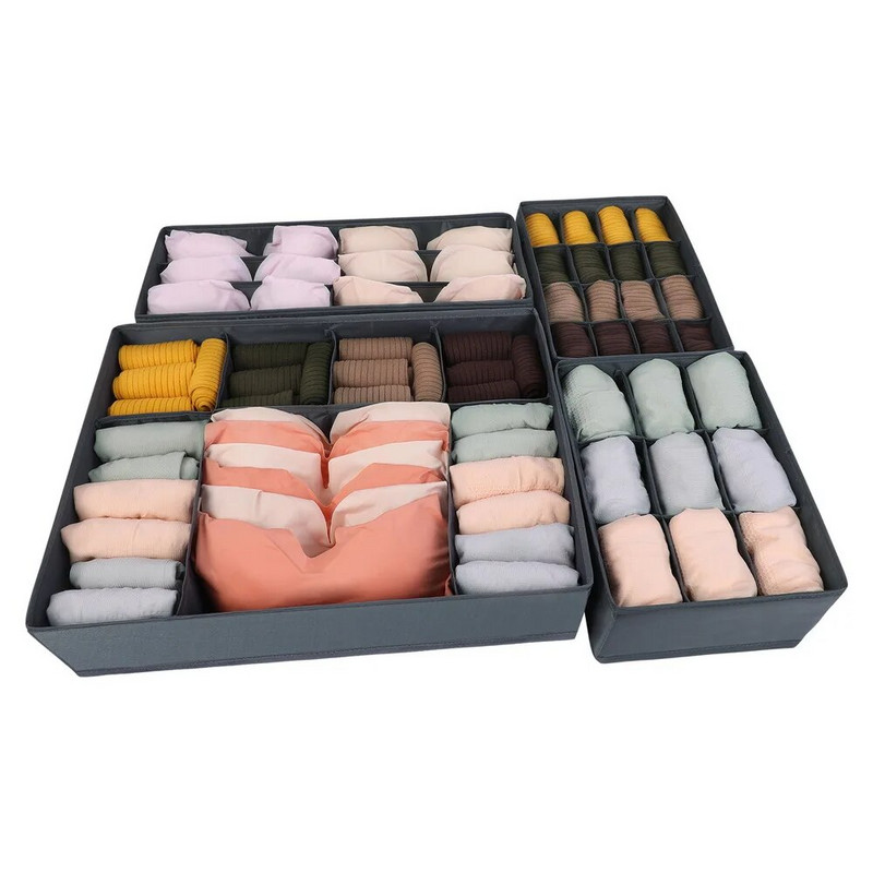 Sulankstomas audinys darbalaukio kelnių laikymo dėžė Namų spinta Drabužių laikymo dėžutės Paprasti apatiniai Neaustiniai audiniai Tinklelis