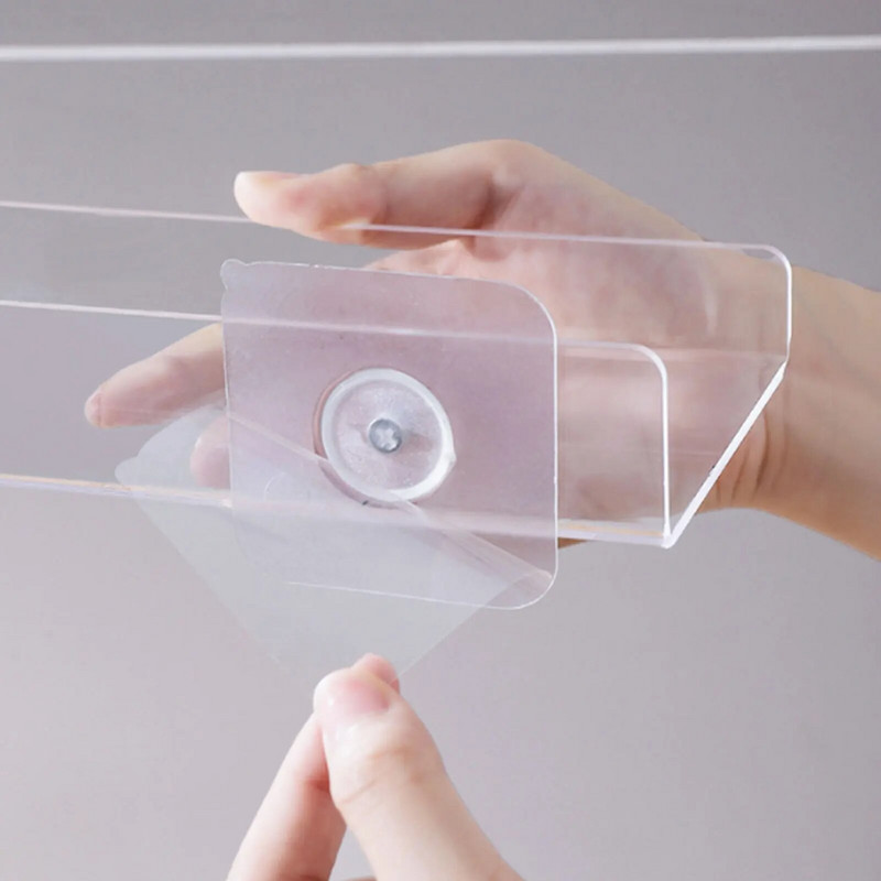 Akrilni zidni stalak Polica Zidna viseća ploča Free Punch Kupaonica WC Kuhinja Stalak za pohranu Jaka naljepnica za kupaonsku kuhinju